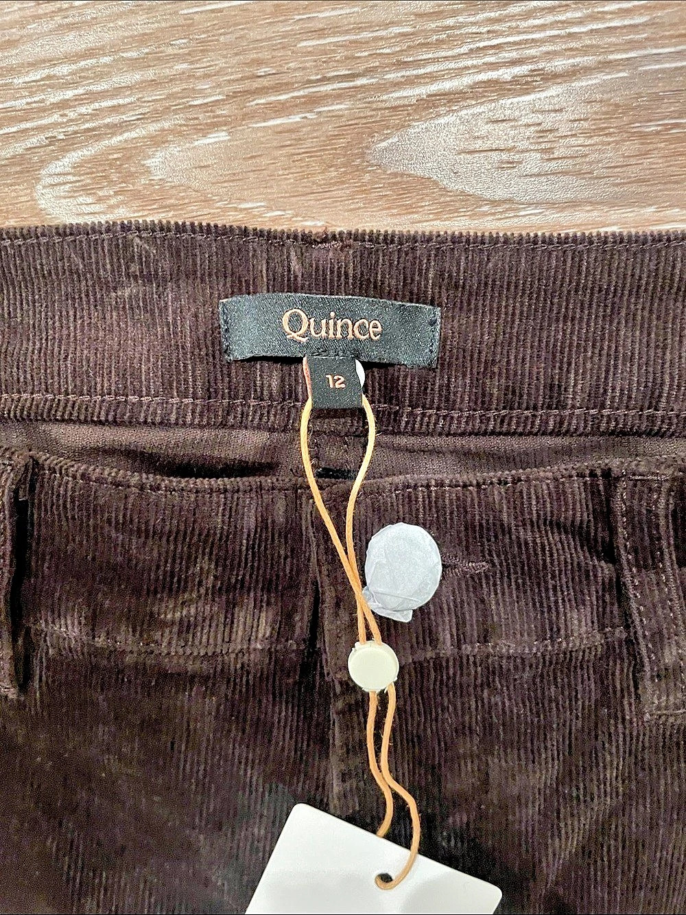 Quince Organic Stretch Corduroy Straight Leg Pants Straight Leg Pants in Brown - Picture 2 of 2